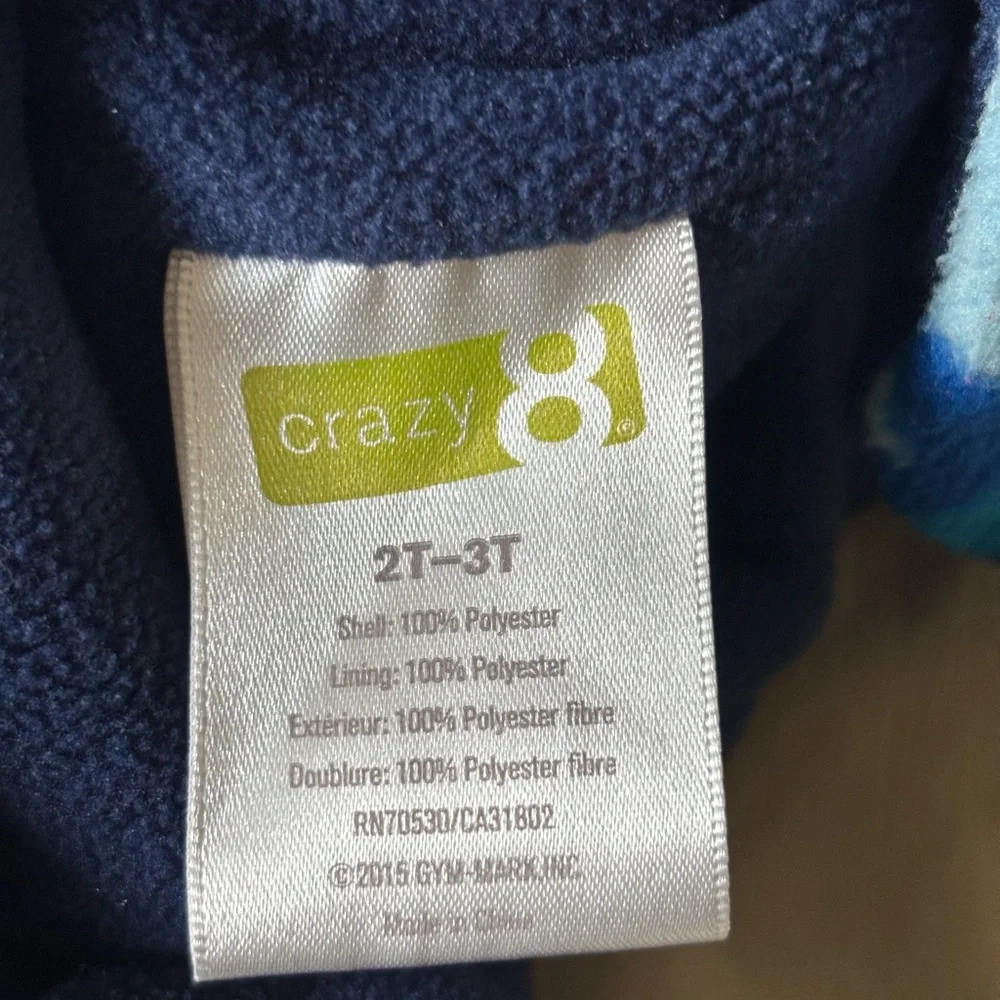 Crazy 8 Navy/Blue Fleece Cap Hat size 2T - 3T winter hat